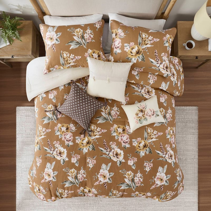 Madison Park Salara 7 Piece Vintage Floral Comforter Set