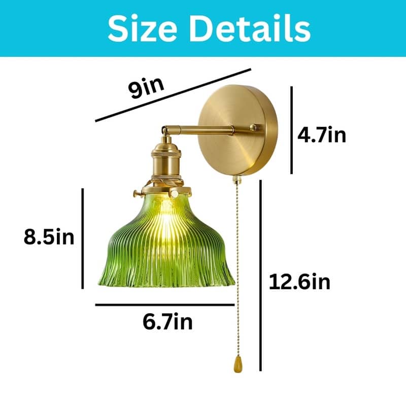 1 Pack green lighting flower green-light plug in wall glass wall light