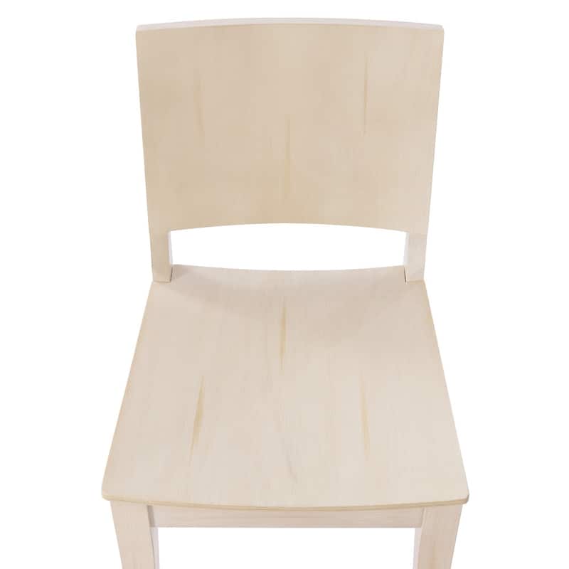 Commercial Solid Wood Dining Chair with Curved Backrest - 17.75"W x 21.25"D x 33.5"H