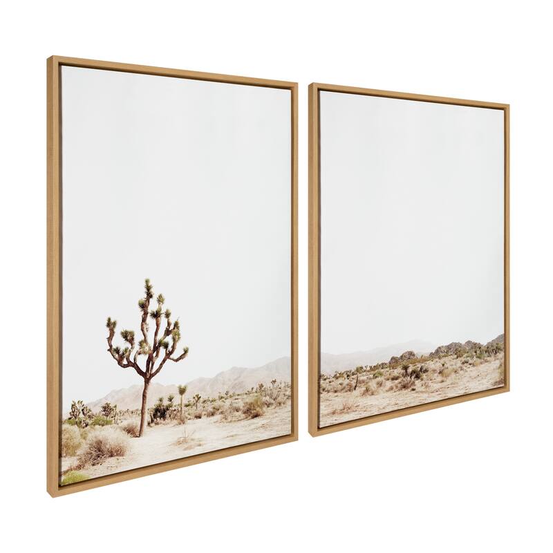 Kate and Laurel Sylvie Lone Joshua Tree Canvas Art Set by Amy Peterson