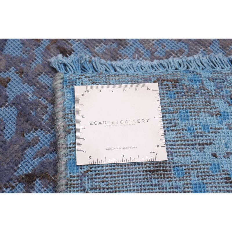 ECARPETGALLERY Hand-knotted Color Transition Denim Blue Wool Rug - 7'9 x 11'5