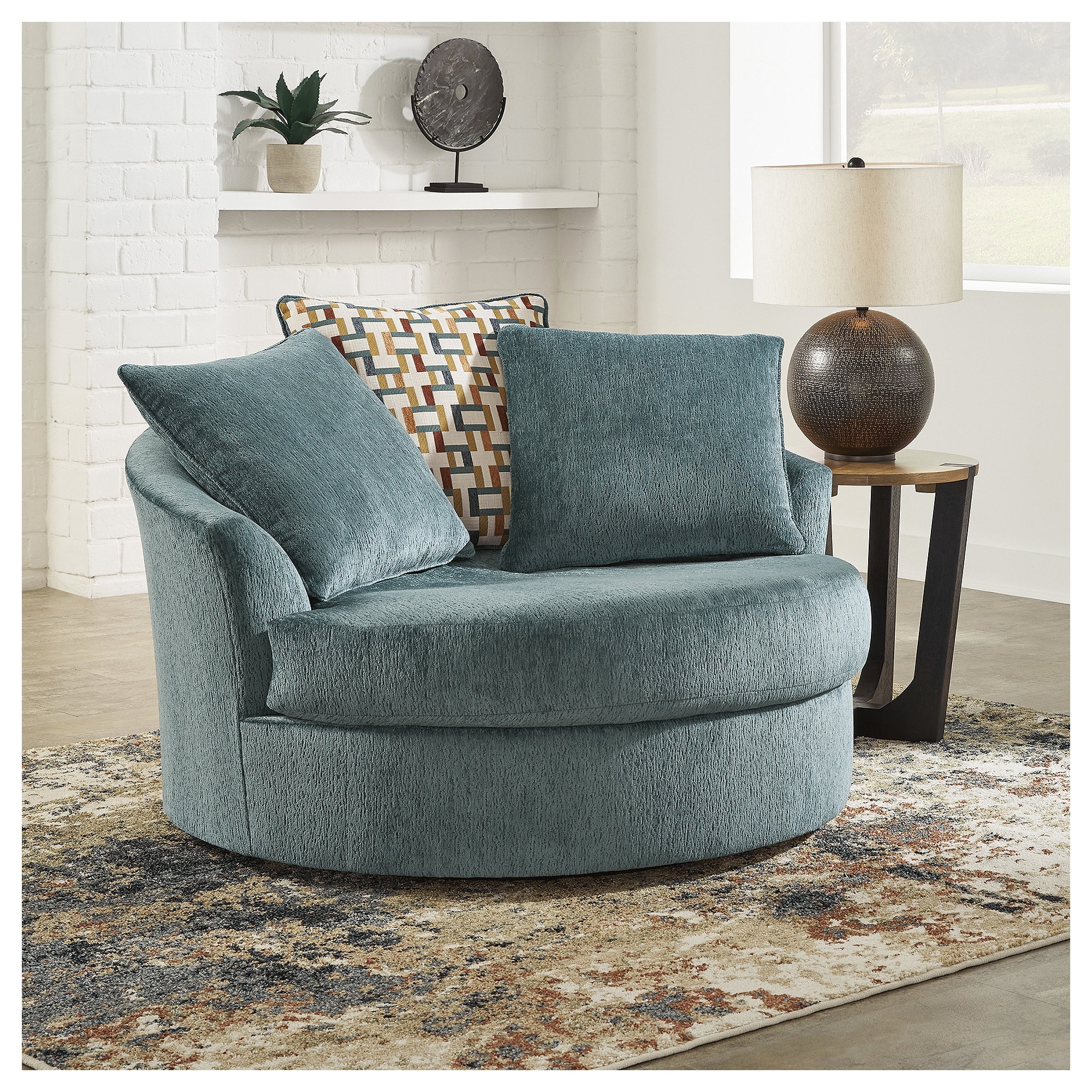 Signature Design by Ashley Laylabrook Oversized Swivel Accent Chair - 56" W x 55" D x 35" H