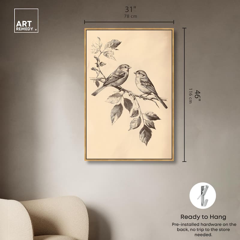 Pair of Finches II Canvas by Art Remedy