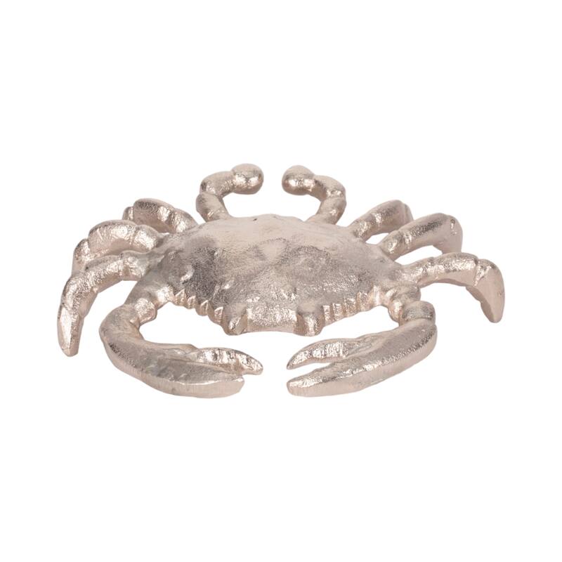 Sagebrook Home 7" Metal Contemporary Decorative Coastal Beach Ocean Crab Statue Table Decor