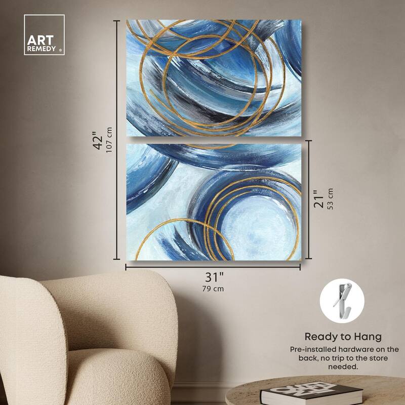Golden Riviera Canvas Set of 2 by Art Remedy, Gallery Wrapped