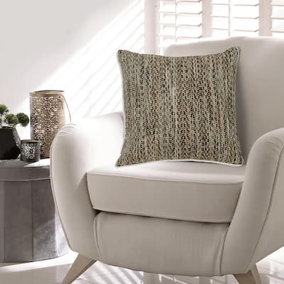 Nera 20 Inch Accent Pillow Set of 4, Distressed Chevron Pattern, Tan Black