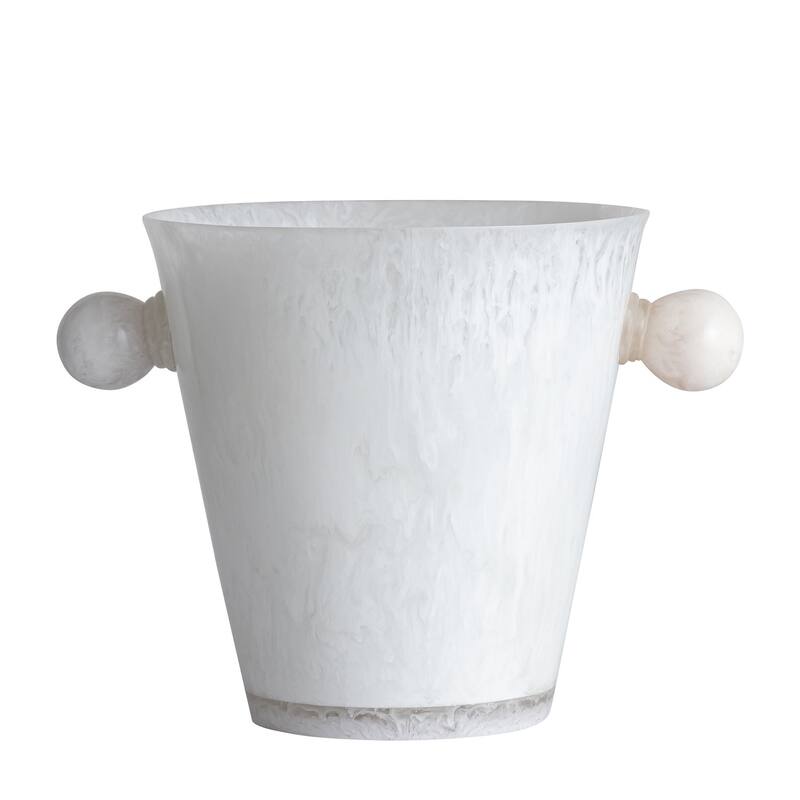 White Resin Ice Bucket w/Handles
