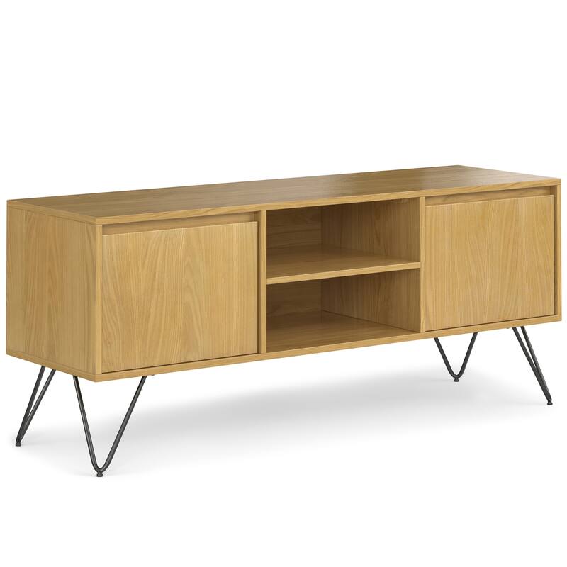 WYNDENHALL Moreno 60 inch Wide Industrial TV Media Stand For TVs up to 65 inches - 60"w x 18"d x 25" h