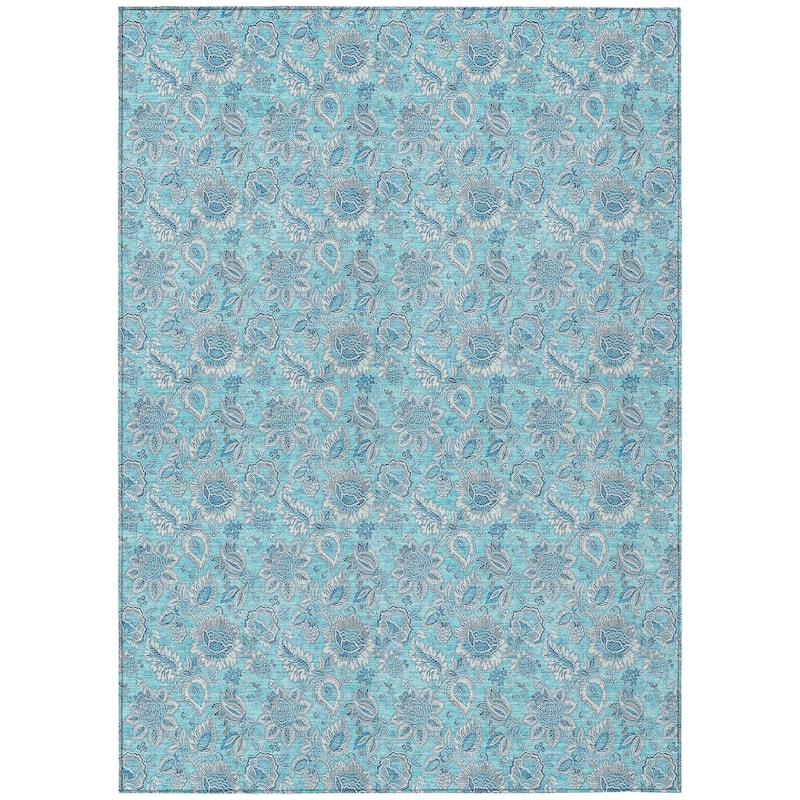 HomeRoots Floral Transitional Rectangle Outdoor Rug