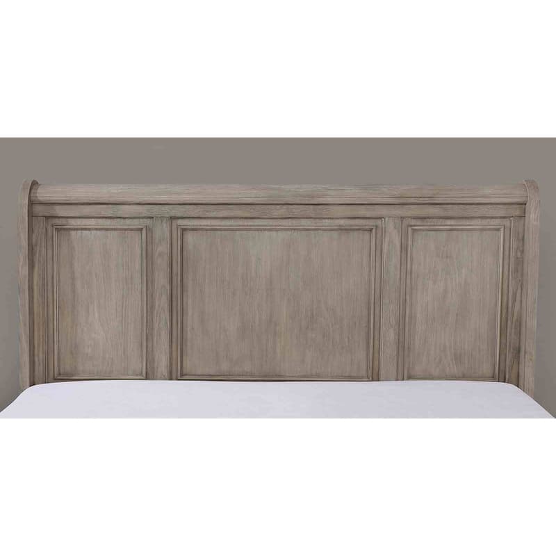 Gray Finish Transitioanl Bedroom Set with USB Charger on Nightstand