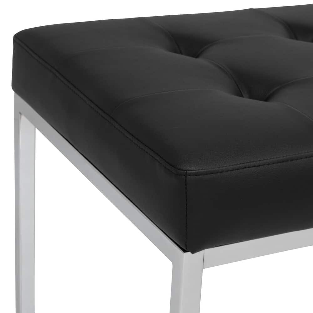 Camber 60'' Bench, Tufted Bonded Leather Bench