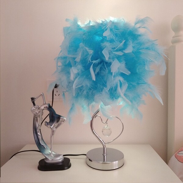 Blue feather light shade sale