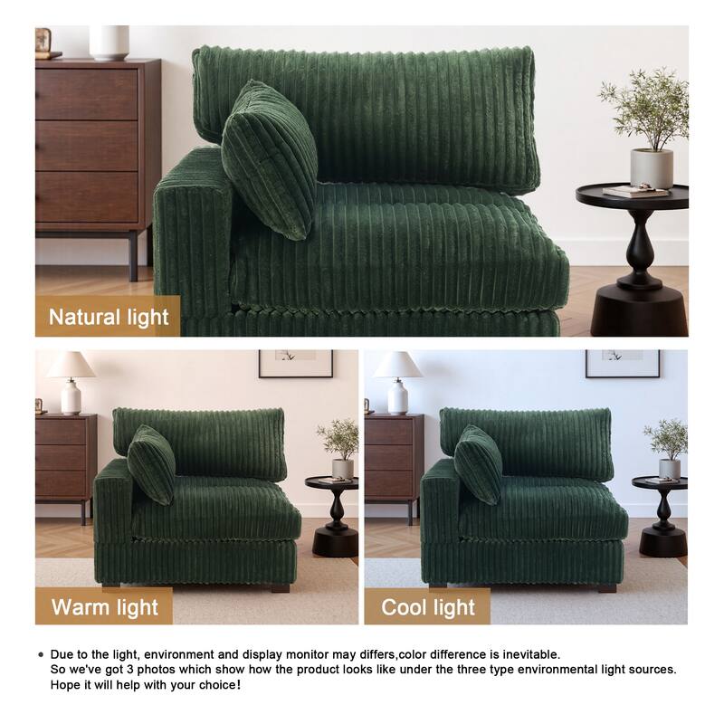 Cotton Flannel corner Sofa Armless Modular Sectional Sofa Seamless Combination