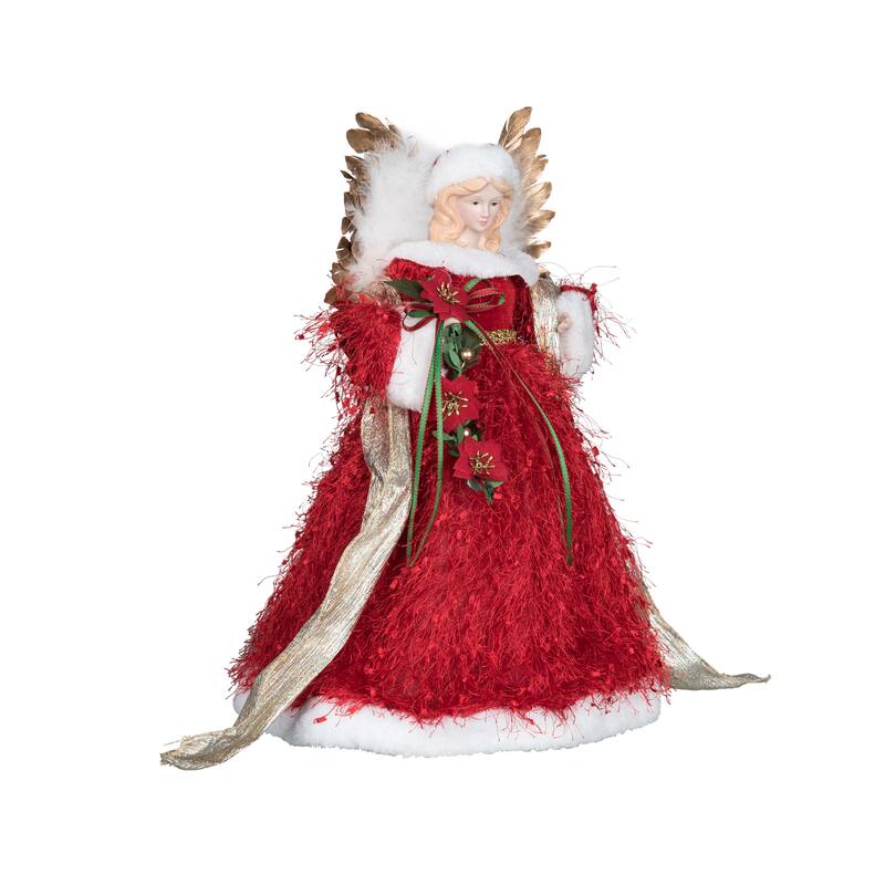 Transpac Fabric 15.75 in. Multicolor Christmas Ornate Gilded Angel