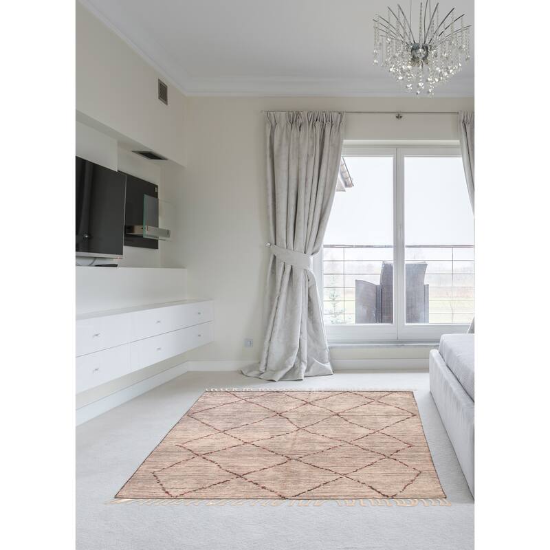 ECARPETGALLERY Hand-knotted Tangier Beige Wool Rug - 7'1 x 9'10