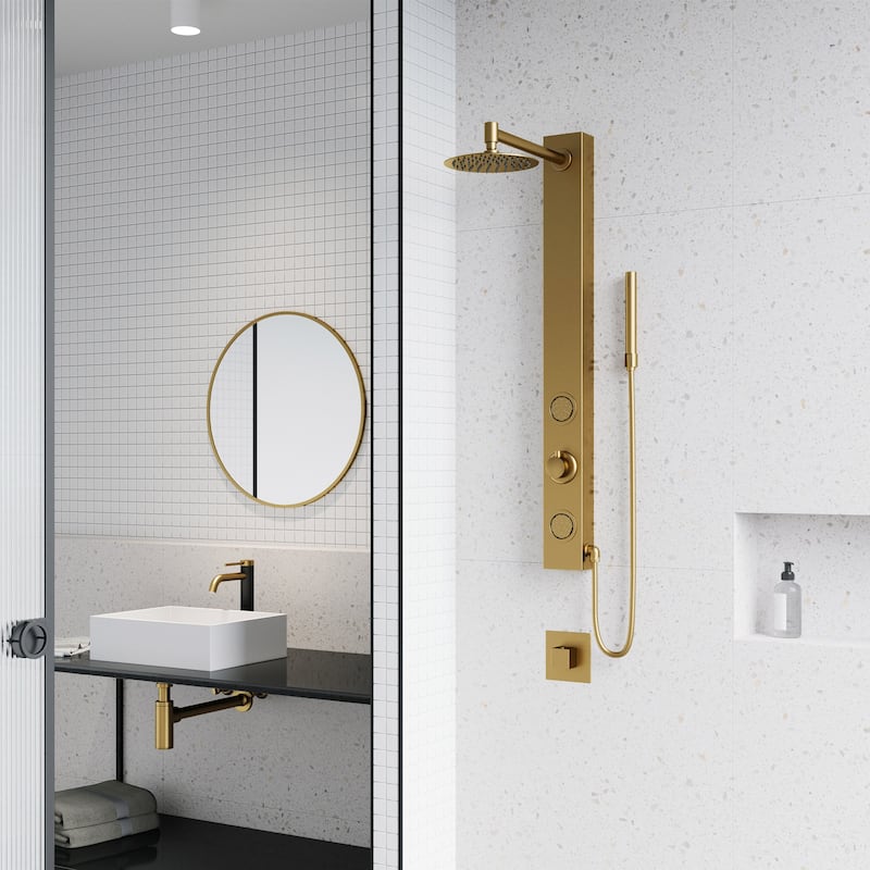 VIGO Gardenia 39" H x 4" W 2-Jet Shower Panel with Round Shower Head