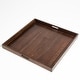 preview thumbnail 27 of 76, KINWELL Square Black Walnut Wood Serving Tray Ottoman Tray with Handles