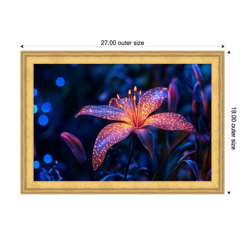 Floral Complementing in Vibrance by Tradelink inhouse artist Wood Framed Wall Art Print - Owen Gold - 27 x 19 in