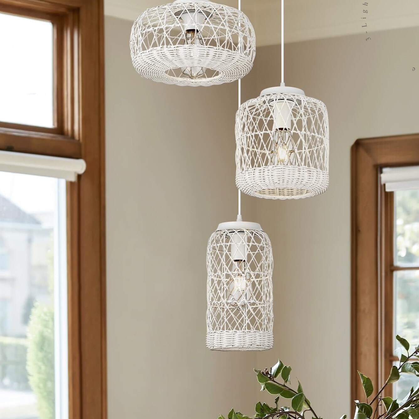 3 Light Rattan Cluster Pendant Light Wicker Chandelier On Sale Bed Bath Beyond 40355054