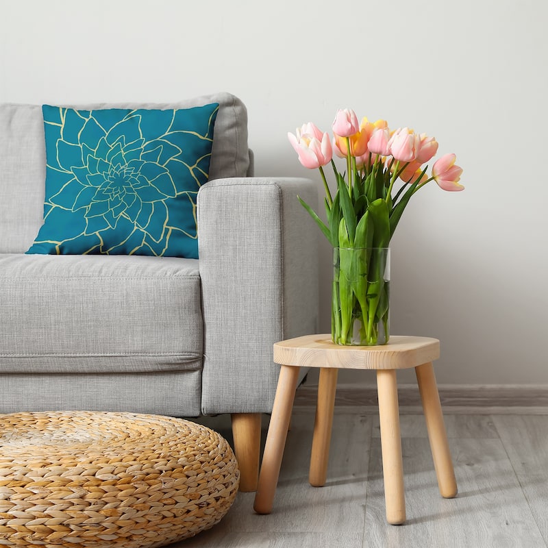 Flower Outline Decorative Throw Pillow