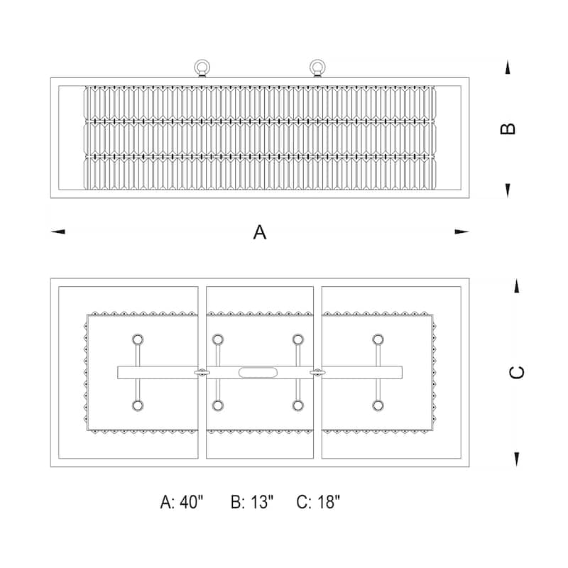 8-Light Linear Chandelier Island Pendant Light - Bronze Finish Modern Farmhouse Lighting - 114