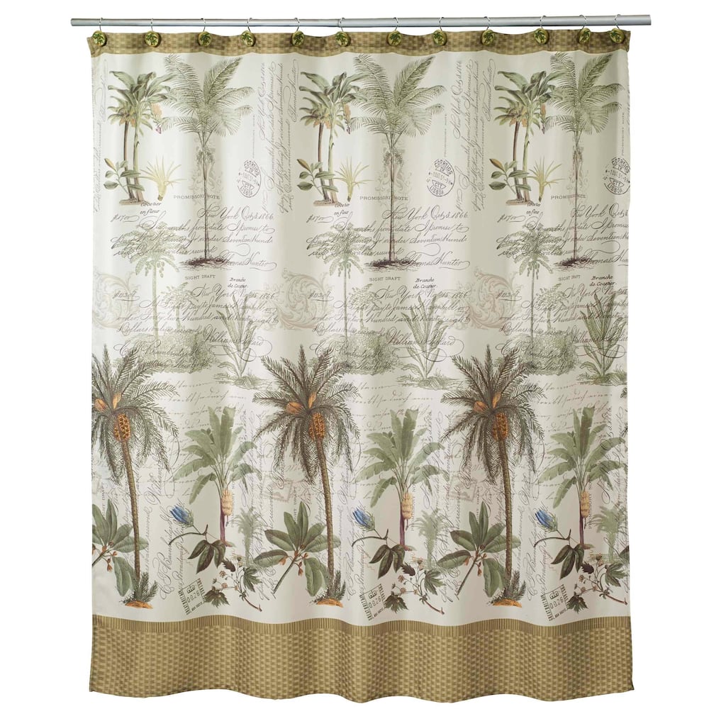 Avanti Linens Colony Palm Shower Curtain & Hook Set