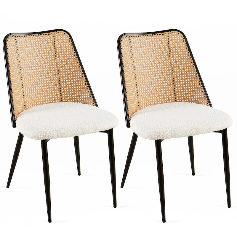Rattan Dining Chairs Boucle Chairs