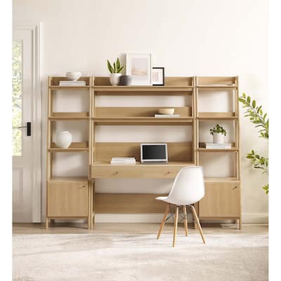 Bixby 3-Piece Wood Office Desk and Bookshelf