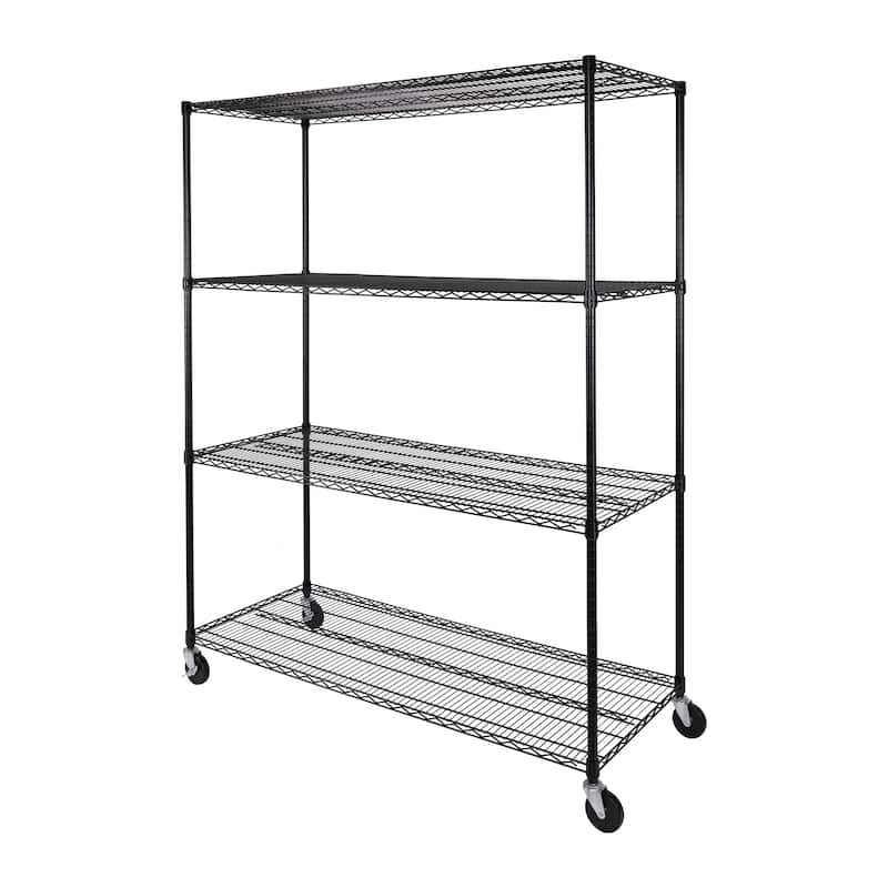 Seville Classics UltraDurable® 4-Tier NSF Steel Wire Shelving, 60" W x 24" D x 76" H