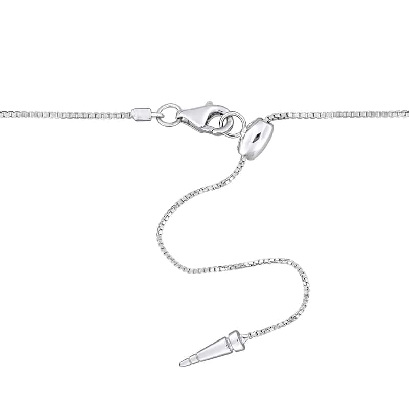 Miadora 14k White Gold Diamond Necklace 18.5" to 36"