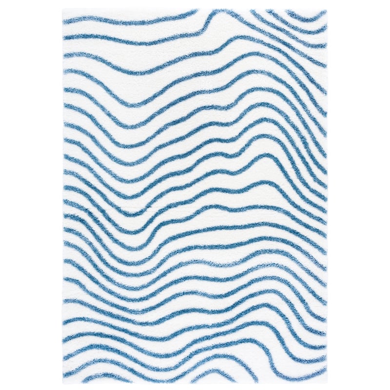 SAFAVIEH Tahoe Rica Shag Modern Stripe 1.2-inch Thick Rug