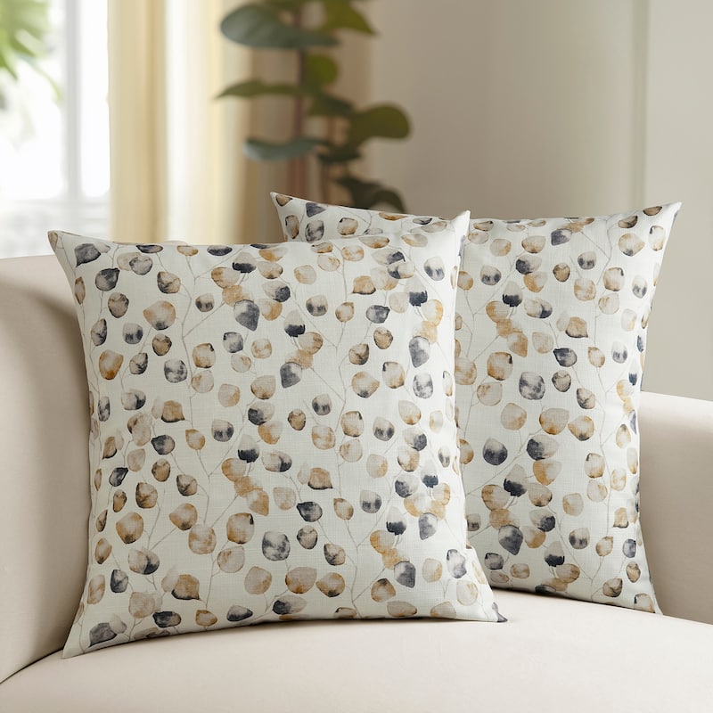Exclusive Fabrics Printed Cotton Throw Pillow Covers 18 X 18 - Textured Decorative Pillow Covers (Set of 2)