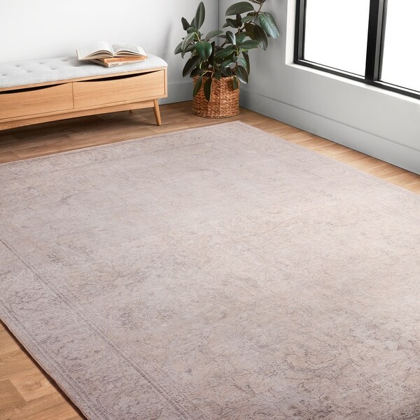 Alexander Home Tremezzina Printed Floral Distressed Shabby-Chic Rug. Opens flyout.