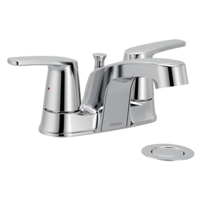 Moen 6499575 Chateau 1.2 GPM Centerset Bathroom Faucet with Pop-Up - Polished Chrome - Polished Chrome