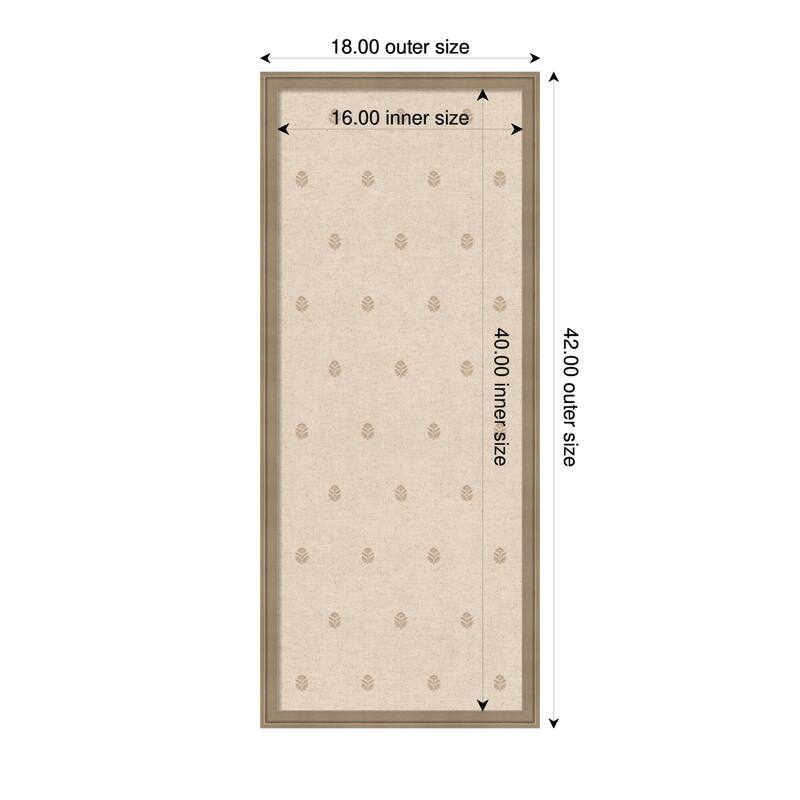 Kate and Laurel Pinboard Beige Botanical Block Print