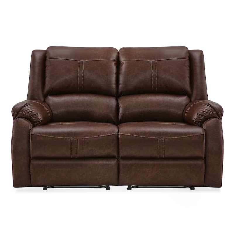 Manual Recliner,Faux Leather Reclining Sofa Set, 2-Seater Reclining Sofas For Living Room - 59"W X 37.4"D X 39.8"H