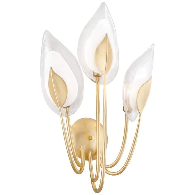 Hudson Valley Lighting Blossom 3 Light 27" Tall Wall Sconce - Gold Leaf
