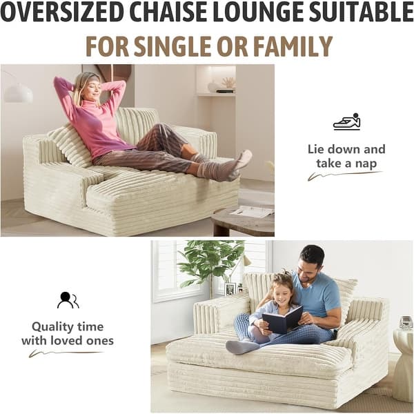 WOWMAX Chaise Lounge Chair Indoor Bedroom Oversized Chaise Lounge Sofa