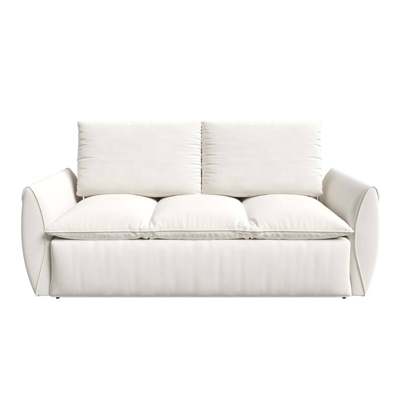 70.9" Velvet 3-Seat Sleeper Sofa with Hydraulic Lifting Rods, Steel Tube Frame
