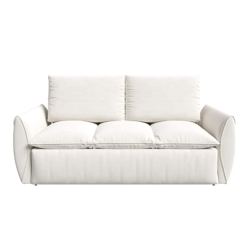 Velvet Loveseat Daybed, Pull Out Sofa Bed with Blanket Set, 3-Seat Convertible Sleeper Sofa with 2-in-1 Pillow