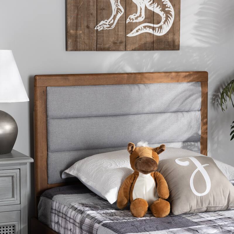 Dexter Modern and Contemporary Fabric and Wood Headboard-Light Grey
