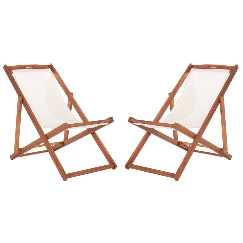 SAFAVIEH Outdoor Natalya Foldable Sling Chair (Set of 2) - 24W x 34D x 41H