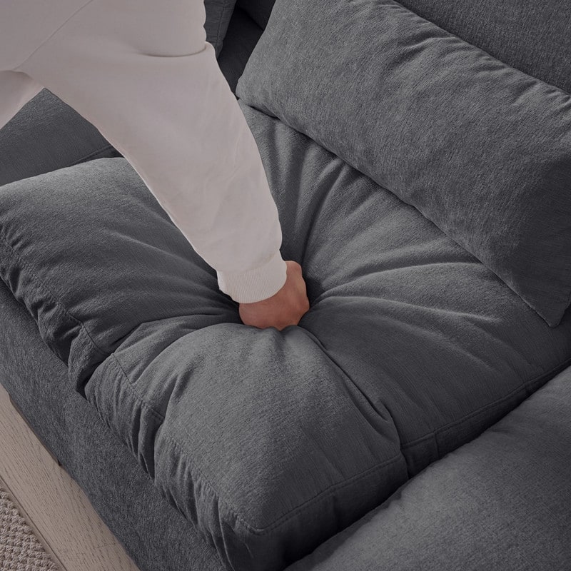 114.5" Modern Chenille L Shaped Sofa With Reversible Ottoman,Sectional Couch With USB Ports & Cup Holder