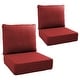preview thumbnail 12 of 121, Gymojoy 24"x22"x6" Patio Thick Cushions & Pillows Set - Deep Seat Indoor/Outdoor Water & Fade Resistant Two Sets - Red