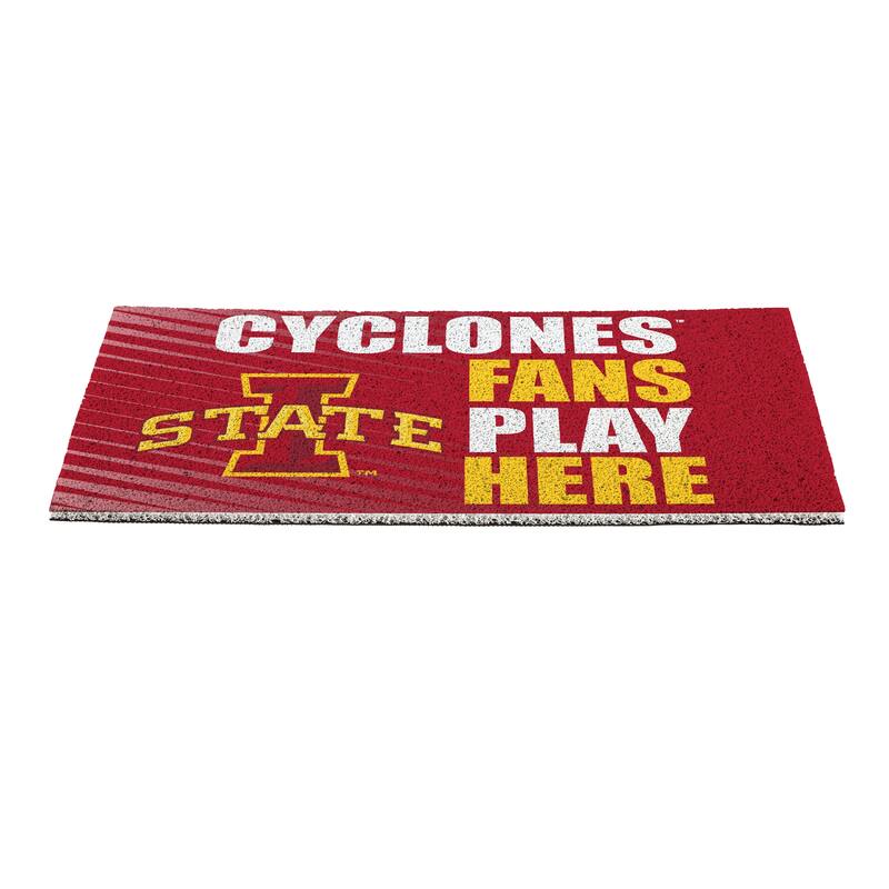 28 in. x 16 in. Iowa State University "Fans Play Here" PVC Door Mat