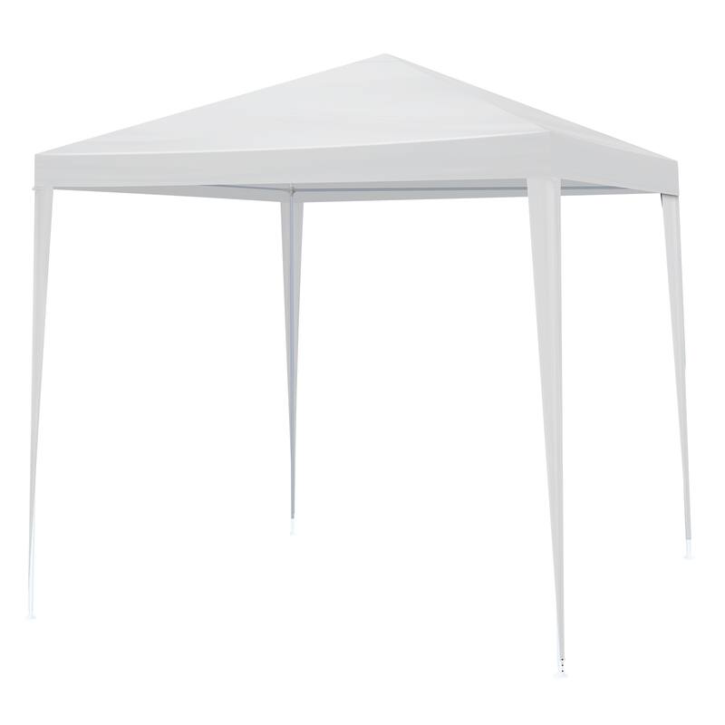 White Iron Tube PE Fabric Waterproof Outdoor Canopy Tent with Sidewalls - 6.5x 6.5 x 8.3 ft.