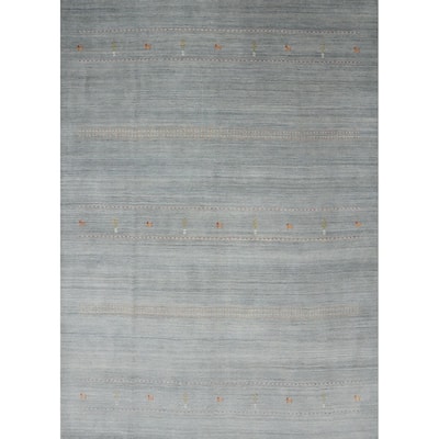 Hand Knotted Oriental 100% Wool Carpet Tribal Animal Pictorial Greys & Charcoal Gabbeh Area Rug - 9' 1'' X 9' 1''