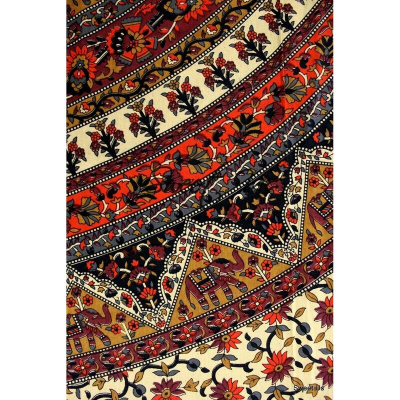 Cotton Elephant Floral Shine Tablecloth Rectangle