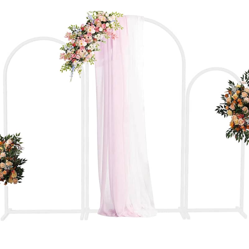 DIY 3 Sizes Metal Wedding Tall White Arch Backdrop Stand Arched Flower Stand