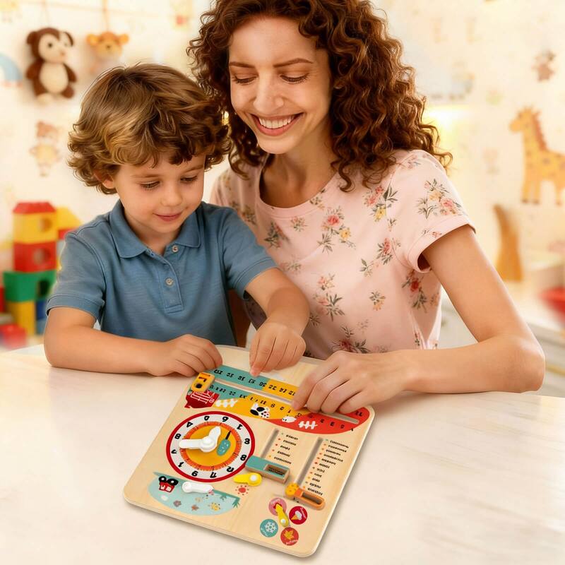 Costway Kids Montessori Educational Learning Toy with Clock, Seasons, - See Details